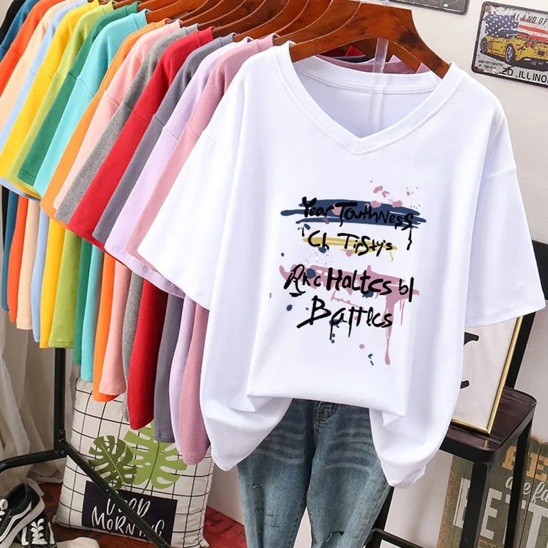Summer Clothing Cartoon - Plus Size 6XL 150KG Summer Letter