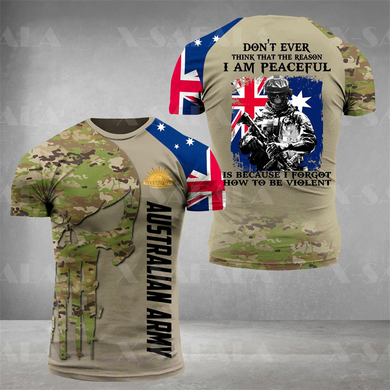 Summer Clothing Australia - Koszulka z grafiką z czaszką armii