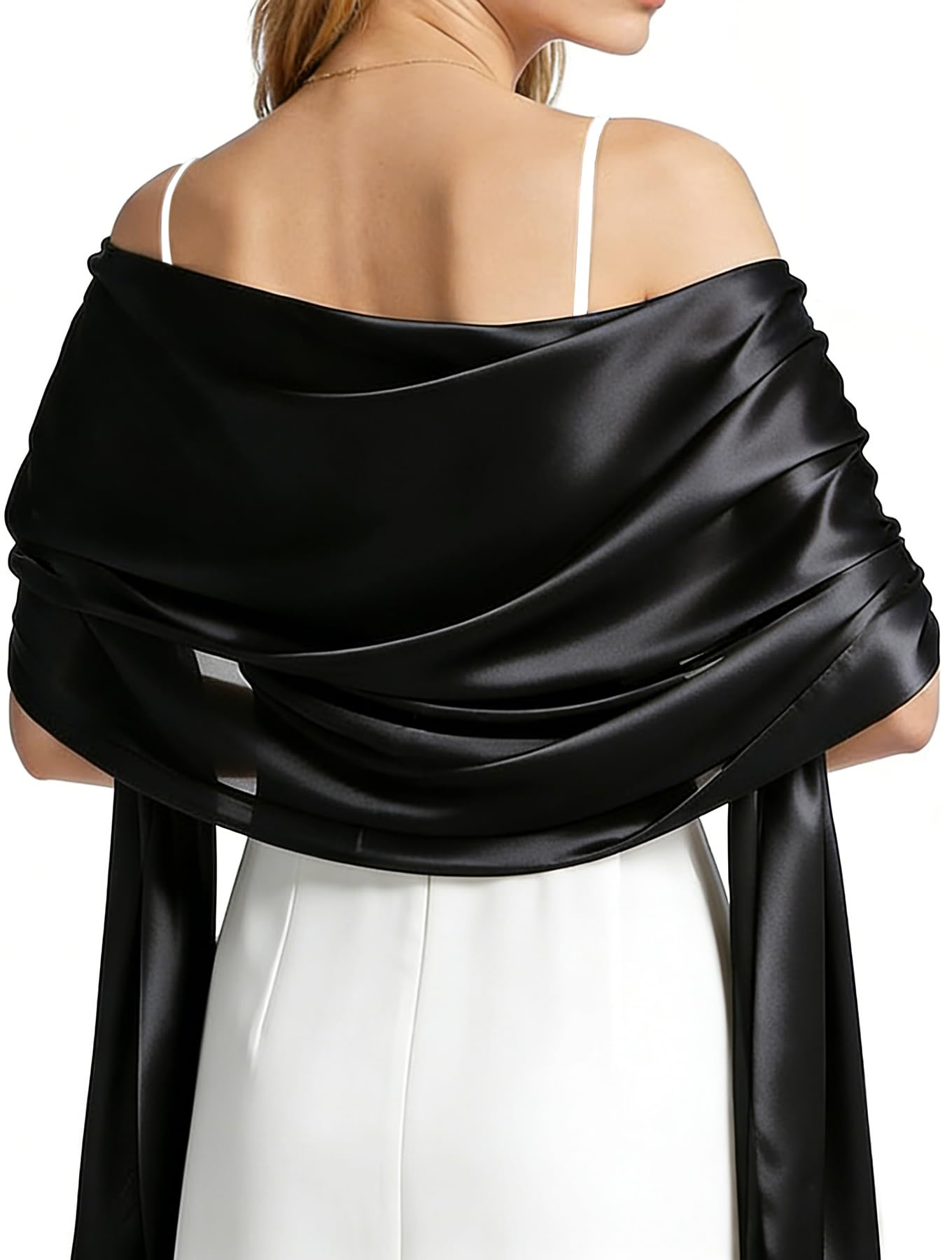 Summer Clothing For Older Women - Satynowy szal damski do sukienek wieczorowych