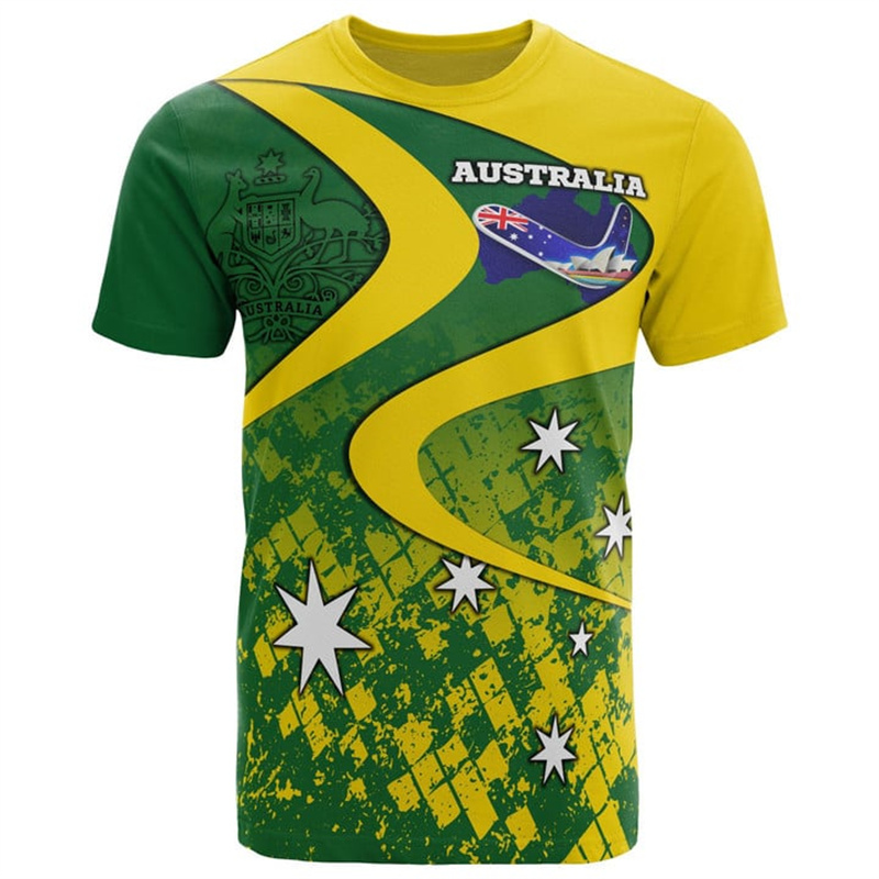 Summer Clothing Australia - T-shirty z nadrukiem 3D z flaga