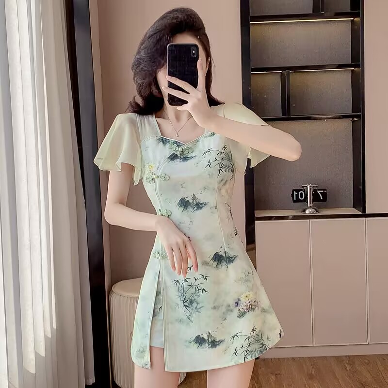 Summer Alt Clothing - Letni chiński styl Słodki dwuczęściowy zestaw
