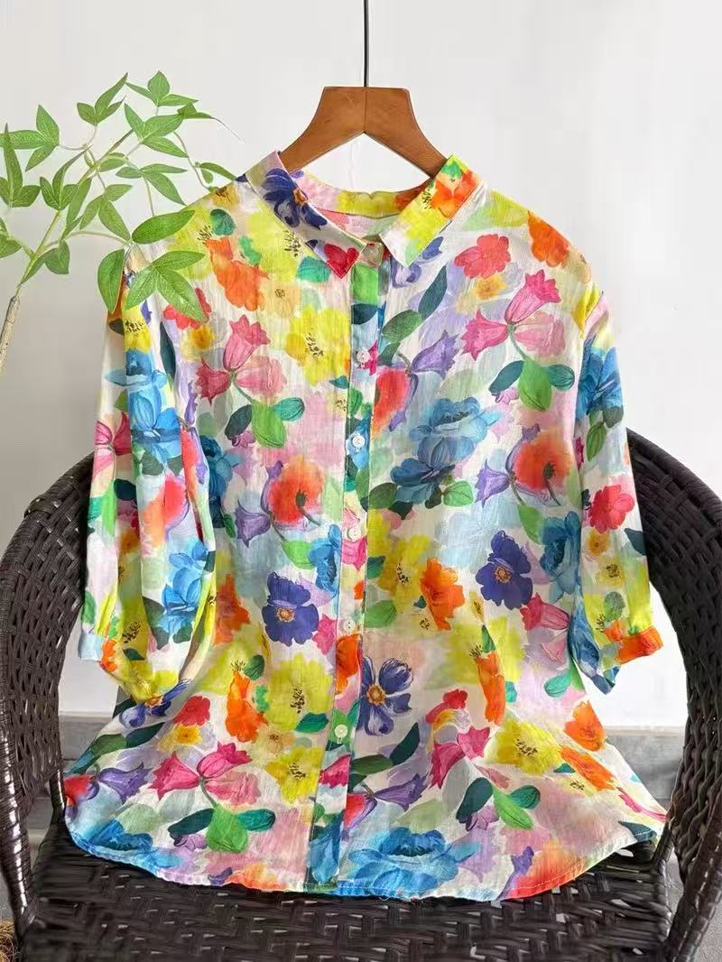 Japan Summer Clothing Women - Koszula damska z czystej ramii z