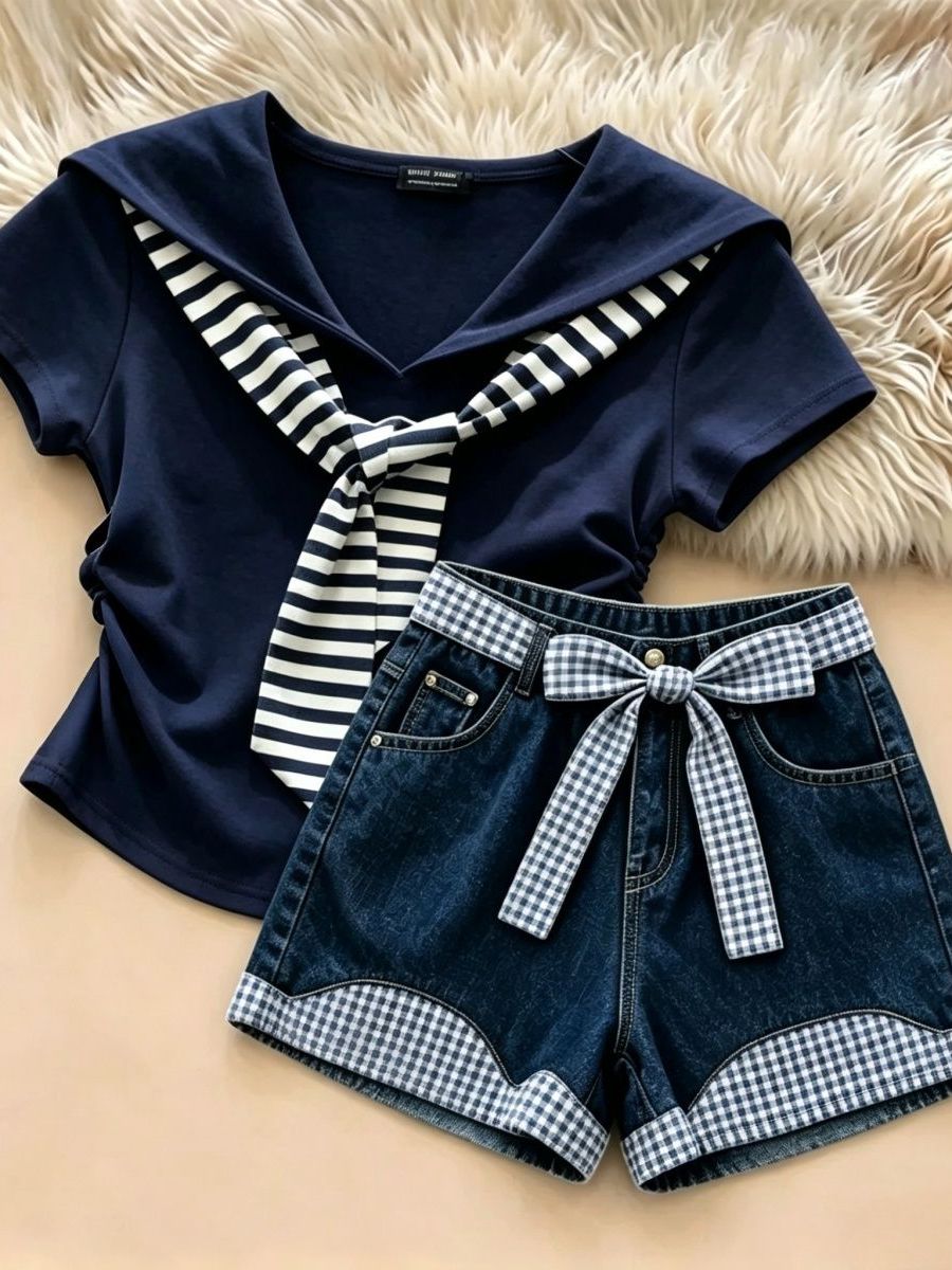 Dziewczęcy letni zestaw: dżins – Summer Clothing Kids recenzja i cena