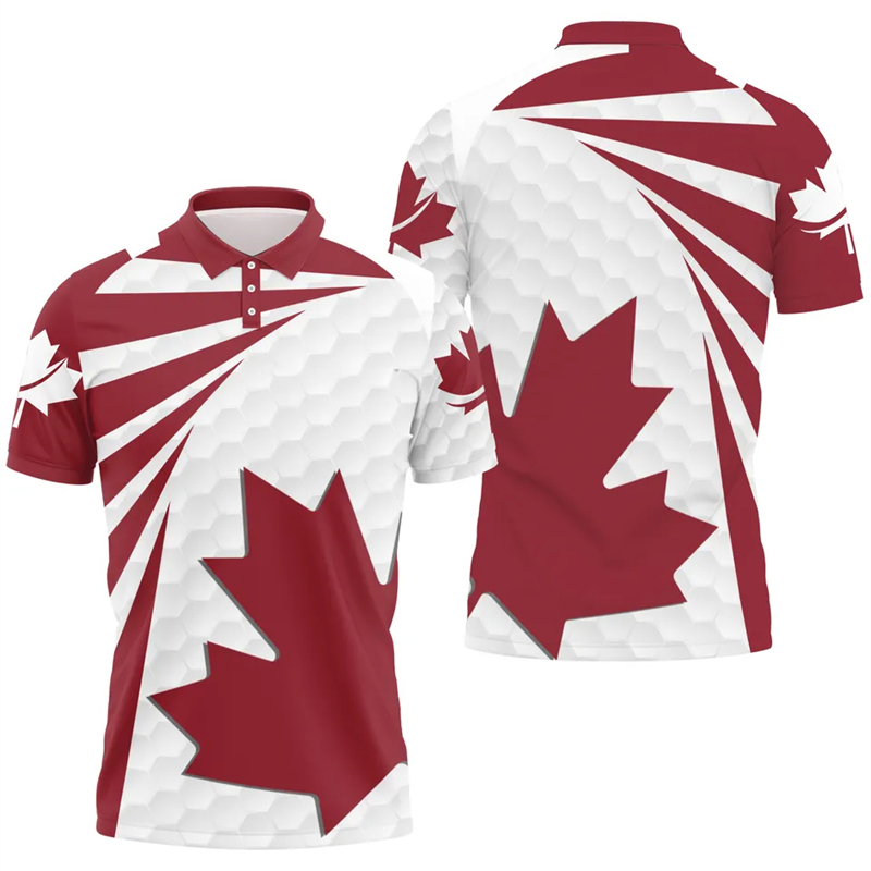 Koszulka polo z flagą liścia k – Summer Clothing Canada recenzja i cena