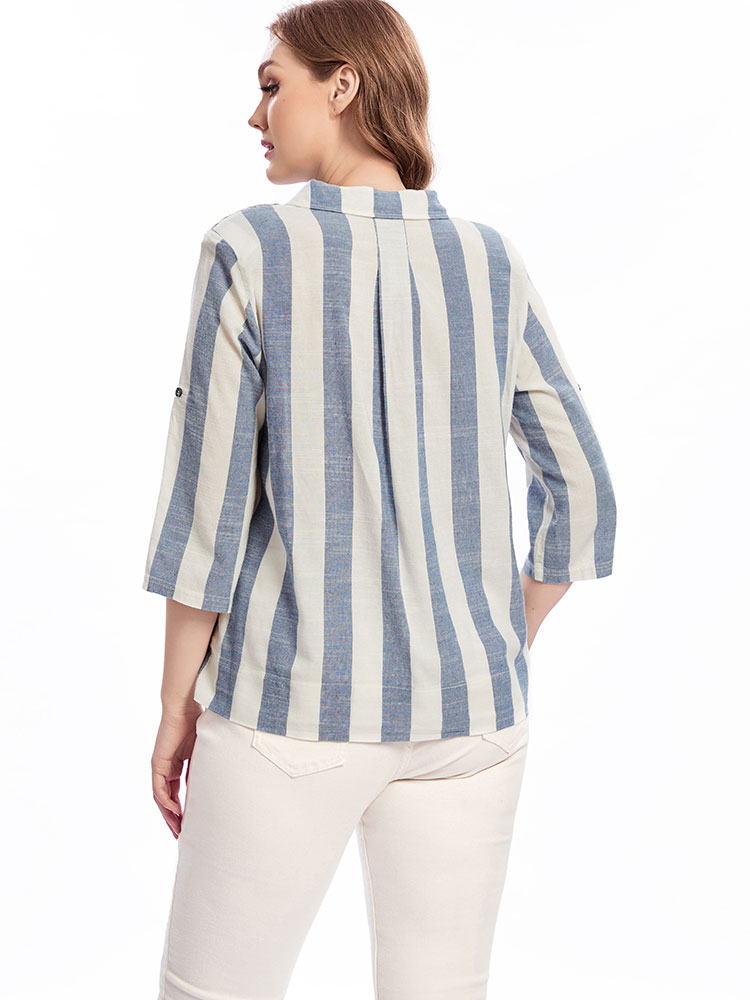Damska tkana koszula z klapami – Summer Clothing For 60 Year Old Woman recenzja i cena