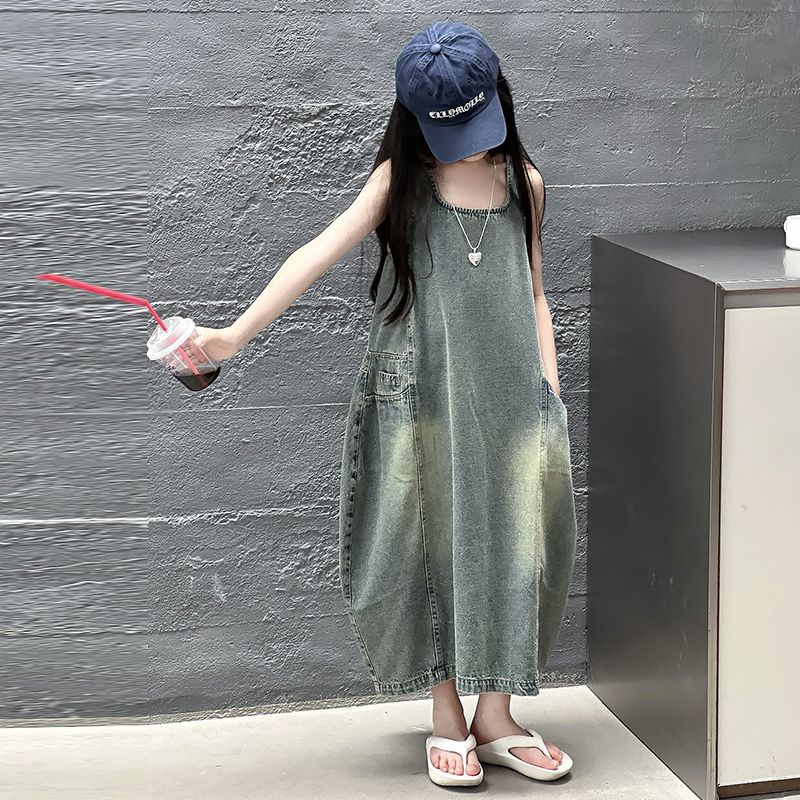 Vintage Blue Children Girls Wy – Summer Clothing Kids recenzja i cena